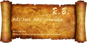 Rábel Bársonyka névjegykártya